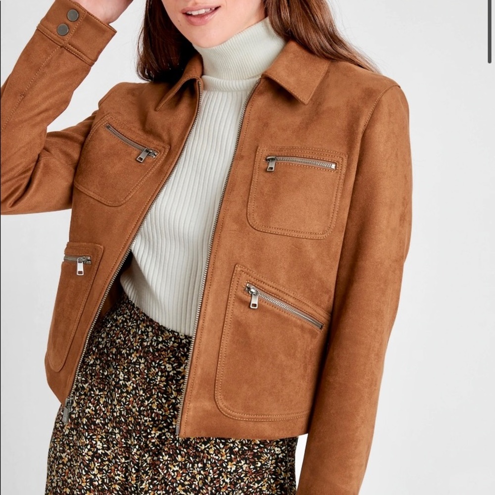 Banana Republic Size Small Vegan Suede 4 Pocket Jacket